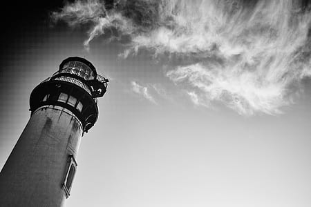 grayscale photography of lighthouse thumbnail