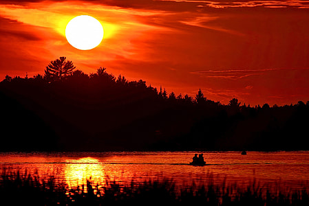 Red Sunset over the lake  thumbnail