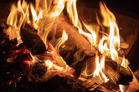 dark, firewood, fire, hot thumbnail