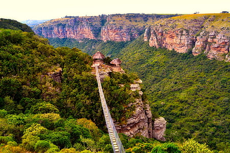 gray bridge on mountain thumbnail