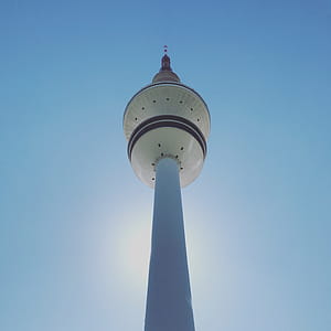 Low-angle Photography of White and Beige Concrete Tower thumbnail