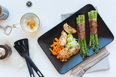 Chicken steak with vegetables and beer thumbnail