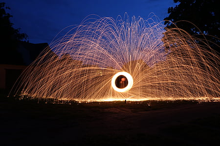time lapse photography of round brown fireworks thumbnail