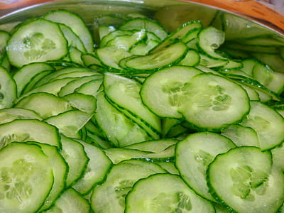sliced cucumber on bowl thumbnail