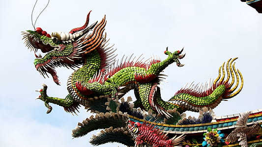 green and red dragon statue thumbnail
