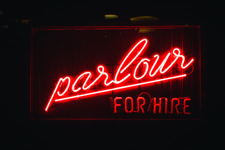lighted red parlour for hire neon signage thumbnail