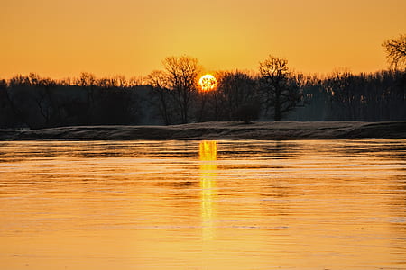body of water during golden hour thumbnail