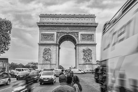greyscale photo of Arc de Triomphe, France thumbnail