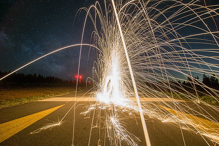 fountain firework on road thumbnail
