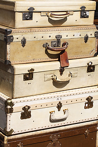 white and brown suit cases thumbnail
