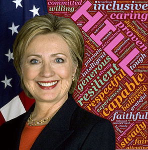 Hillary Clinton with slogan background thumbnail