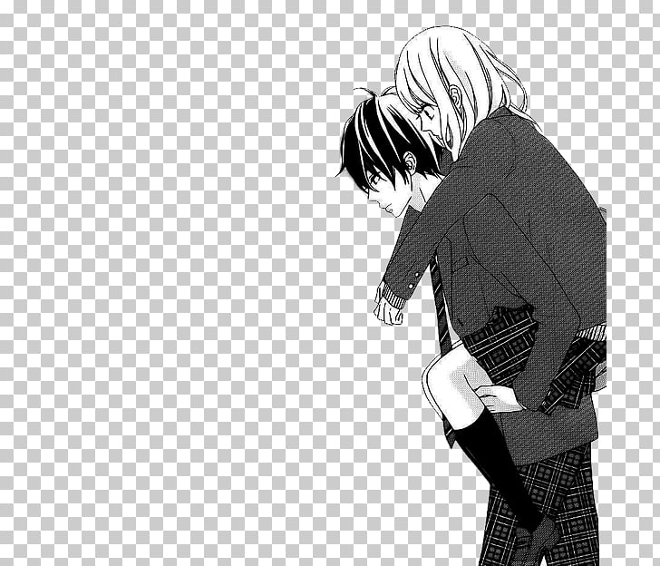 Anime couple black and white