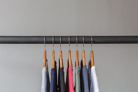 T Shirts Hanging On Rack Photo thumbnail
