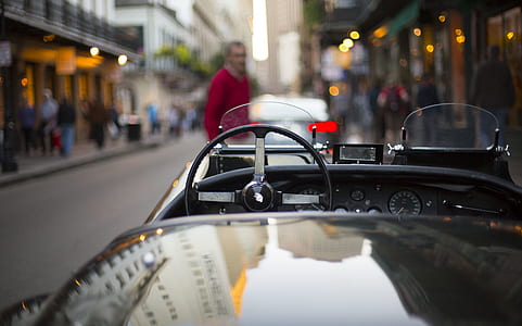 selective focus of vacant vehicle at daytime thumbnail