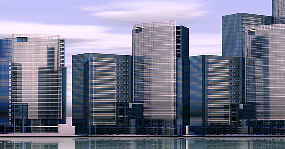 gray concrete buildings illustration thumbnail