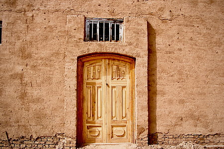 brown wooden door is close thumbnail