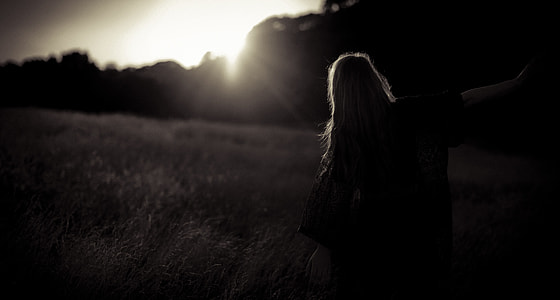 grayscale photo of female silhouette thumbnail
