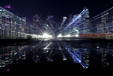 city building during nighttime thumbnail