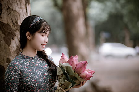 Woman Holding Bouquet thumbnail