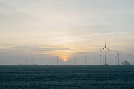 windmills during sunset thumbnail