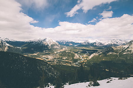 snow, landscape, forest, mountain thumbnail