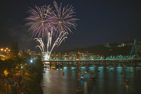 fireworks display on a city thumbnail