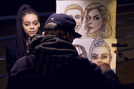 Person Wearing Hoodie Making Illustration thumbnail