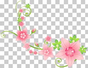 Flower Floristry , Pink Floral Decoration , green and pink floral illustration PNG clipart