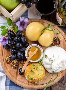 variety of fruits on wooden tray thumbnail