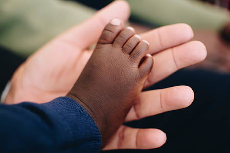 Baby's Right Foot on Person' Left Palm thumbnail
