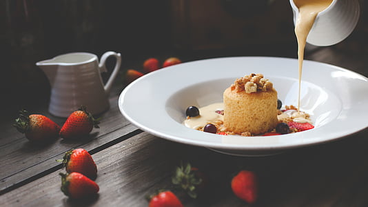 selective focus photography of plate with pastry thumbnail