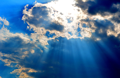 sun rays passed through white clouds thumbnail