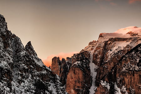 Brown and Gray Snow-covered Mountains thumbnail