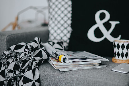 Resting with magazines and cup of coffee thumbnail
