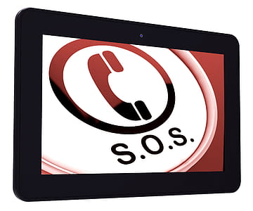 SOS Tablet Showing Call For Urgent Help thumbnail