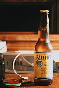 Cerveza Pacifico bottle on table thumbnail
