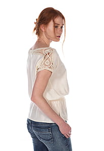 woman in top and blue denim bottoms thumbnail