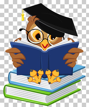 Graduation ceremony Owl Square academic cap Icon, Owl with School Books , owl reading book illustration PNG clipart