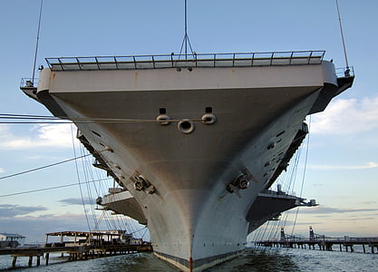 bottom view shot of gray aircraft carrier thumbnail