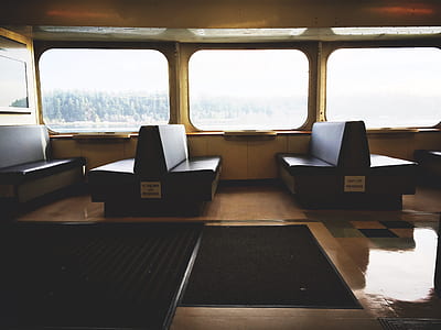 train interior with black benches thumbnail