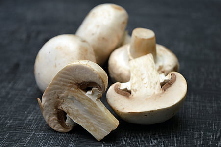 sliced button mushrooms vegetables close-up photography thumbnail