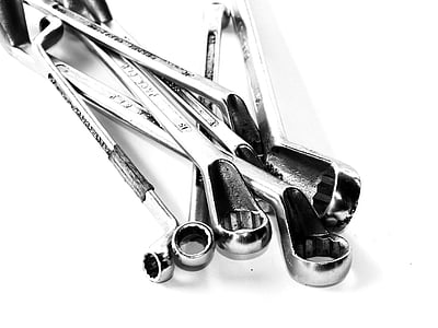 grayscale photo of combination wrench thumbnail