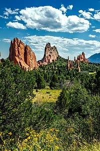 green trees and mountains at daytime thumbnail