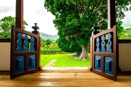 Opened Brown Wooden Gate thumbnail