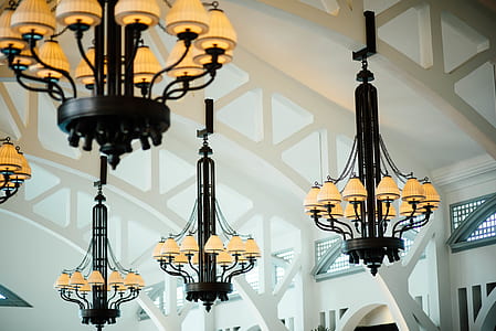 black metal framed chandeliers thumbnail