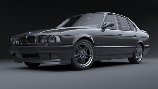 black BMW sedan illustration thumbnail