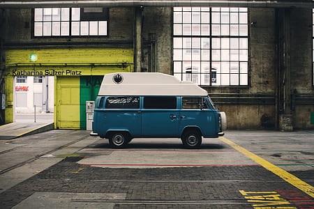 van, parked van, automobile, vw thumbnail