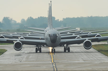 gray airplane on airport at daytime \ thumbnail