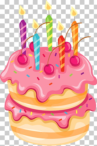 Birthday cake Wedding cake , Pink Cake with Candles , birthday cake illustration PNG clipart
