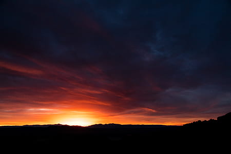 sunset, sunrise, orange, horizon thumbnail